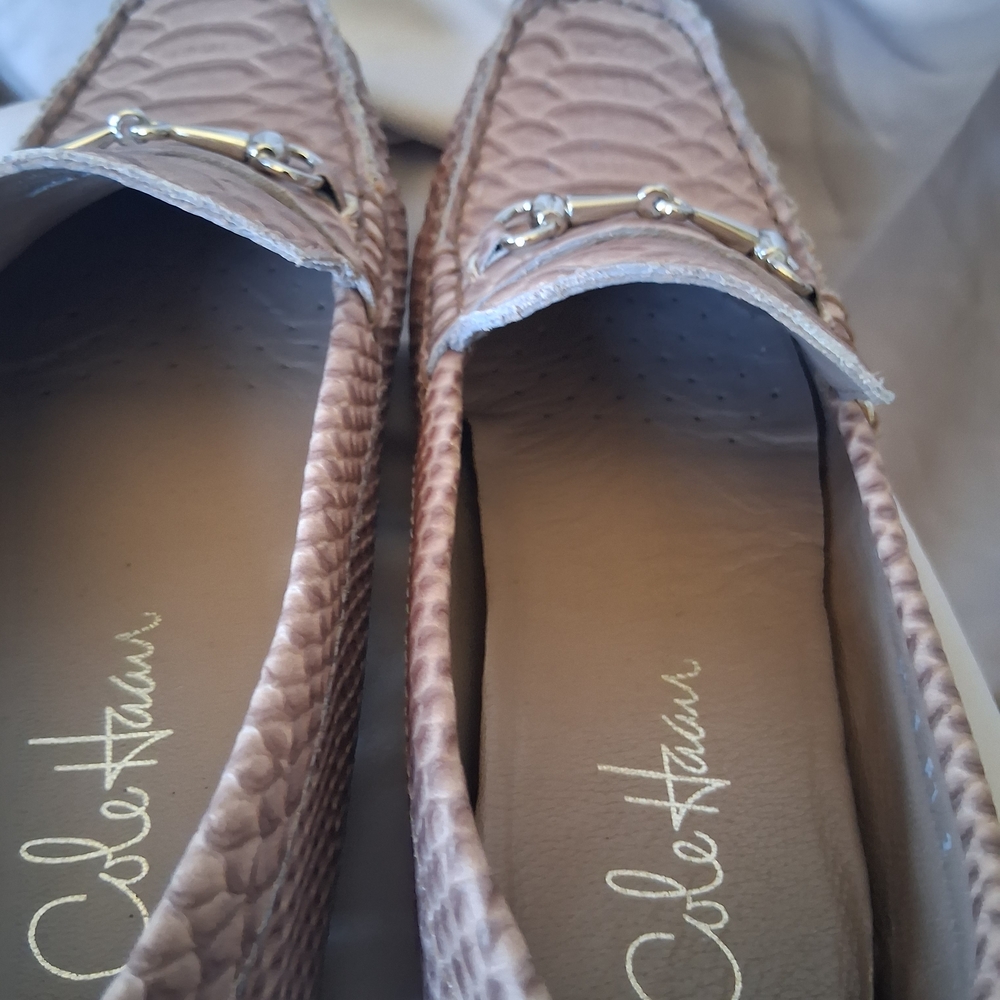 Cole Haan Women's Textured Brown Loafers - Picture 5 of 5